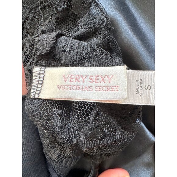Victorias Secret Very Sexy Black Lace & Satin Chemise size S - Picture 6 of 7